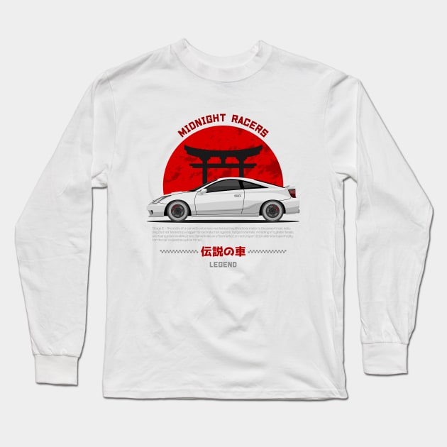 Tuner White Celica MK7 JDM Long Sleeve T-Shirt by GoldenTuners